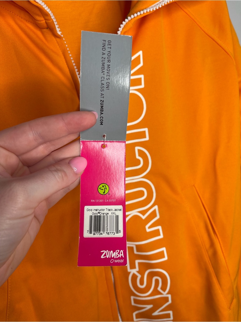 Ladies new Zumba Instructor track jacket gold orange XXl 2xl - Picture 7 of 7